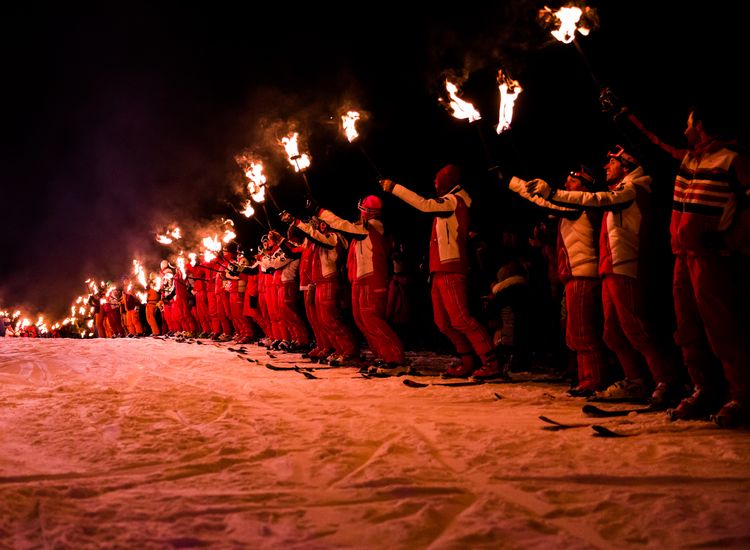 Torchlit Descent in Meribel Mottaret