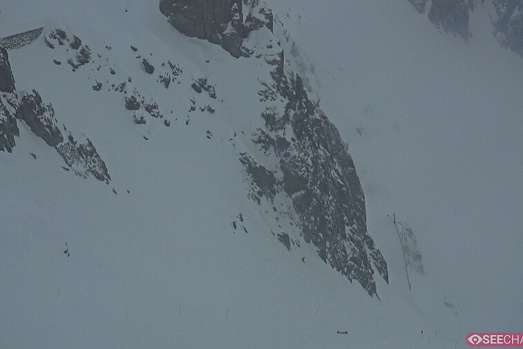 a panoramic webcam image of Brevent Ski Area