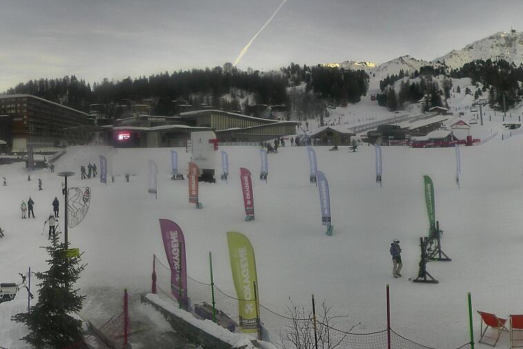 An aerial view of a snowy landscape with a time stamp of 00:23:05