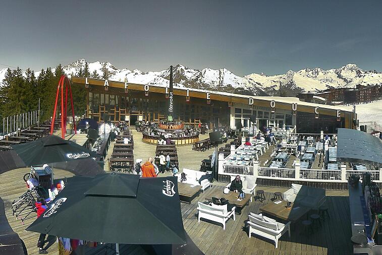 Webcam view of the terrace of La Folie Douce restaurant in Arc 1800 (Espace Mille8), Les Arcs, France