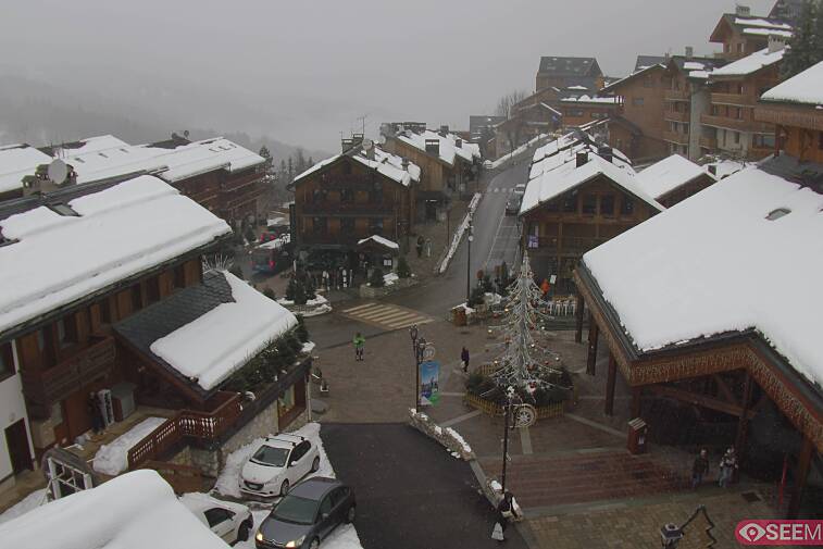 an image of a town square surrounded by buildings