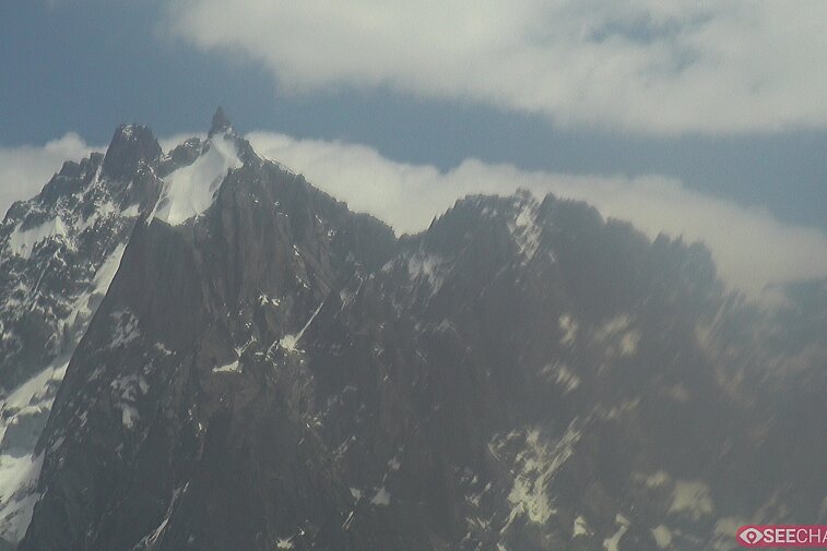 Close-up webcam view of the summit of the Mont Blanc, at a massive 4810 metres