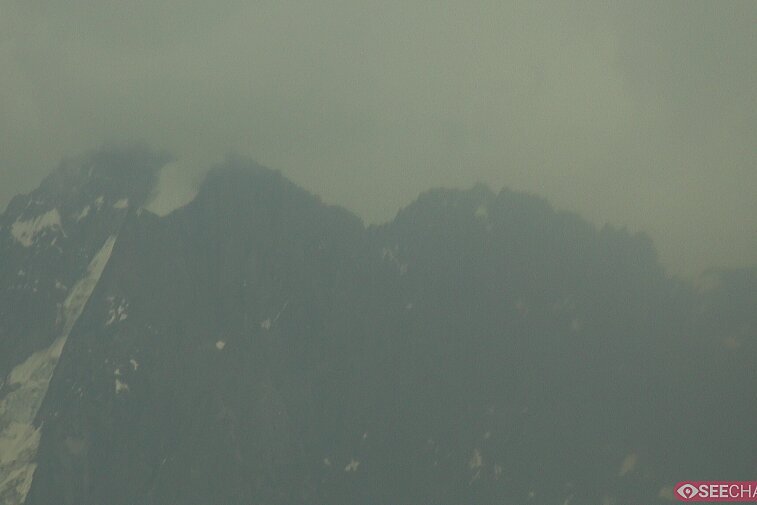 Close-up webcam view of the summit of the Mont Blanc, at a massive 4810 metres