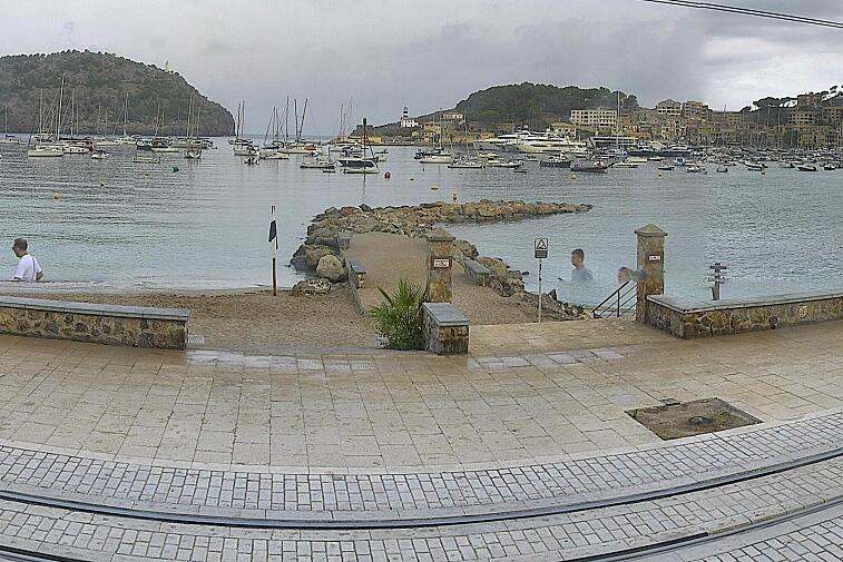 A panoramic view of a body of water taken by a camera