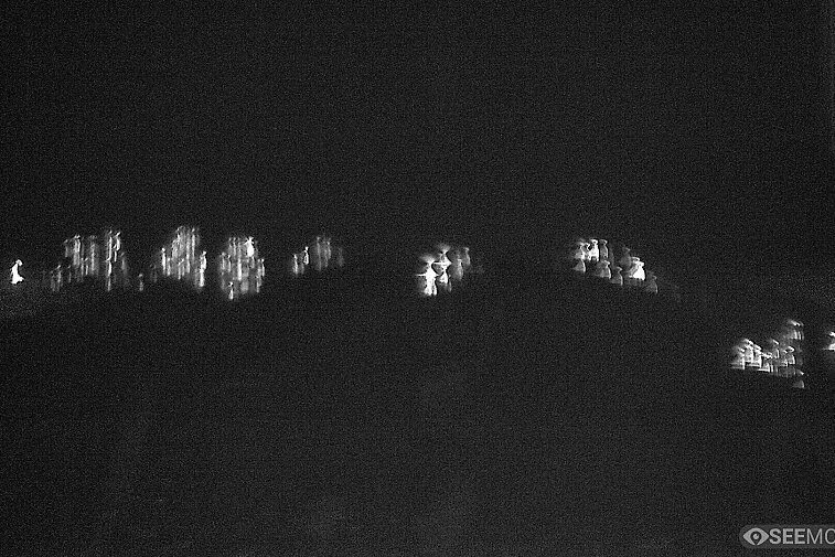 This webcam shot shows Avoriaz perched high on the rocks above Morzine.  It doesn't show the snow conditions.