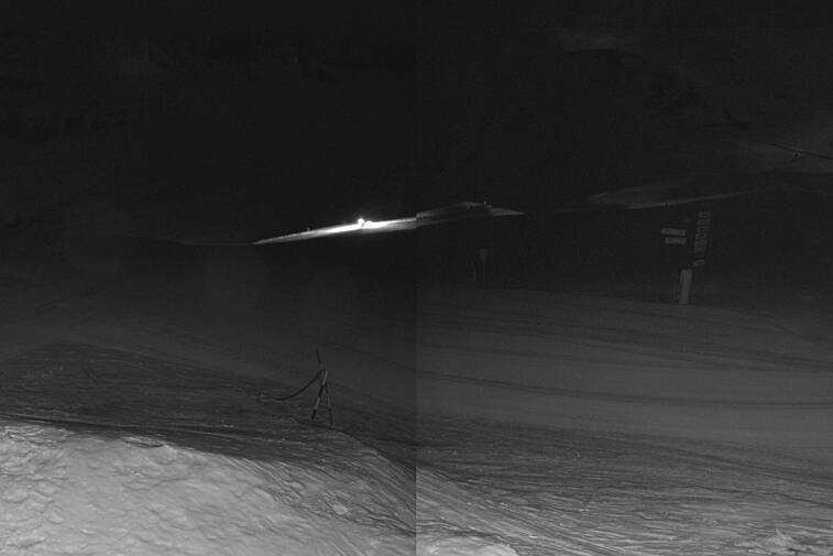 Webcam view from the top end of the Chamonix valley at the Domaine de la Balme, which links Le Tour and Vallorcine